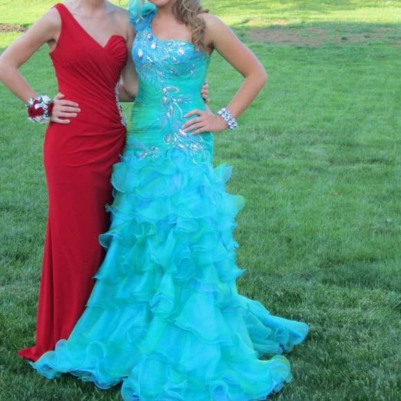 Peacock prom dress by Blush Prom - Picture 3 of 3